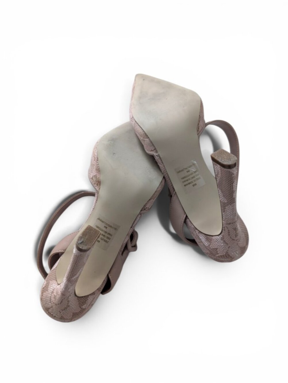 Steve Madden Lace Slingback Heels Size 9 Tan/Mauve EUC - Picture 6 of 7